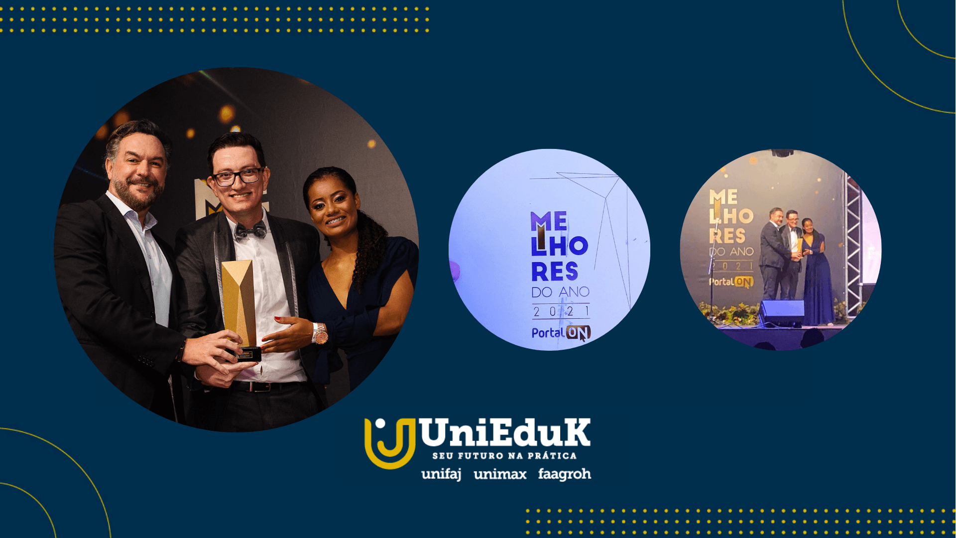 A imagem mostra diretor da Faagroh recebendo o Prêmio Melhores do Ano durante evento do Portal ON.