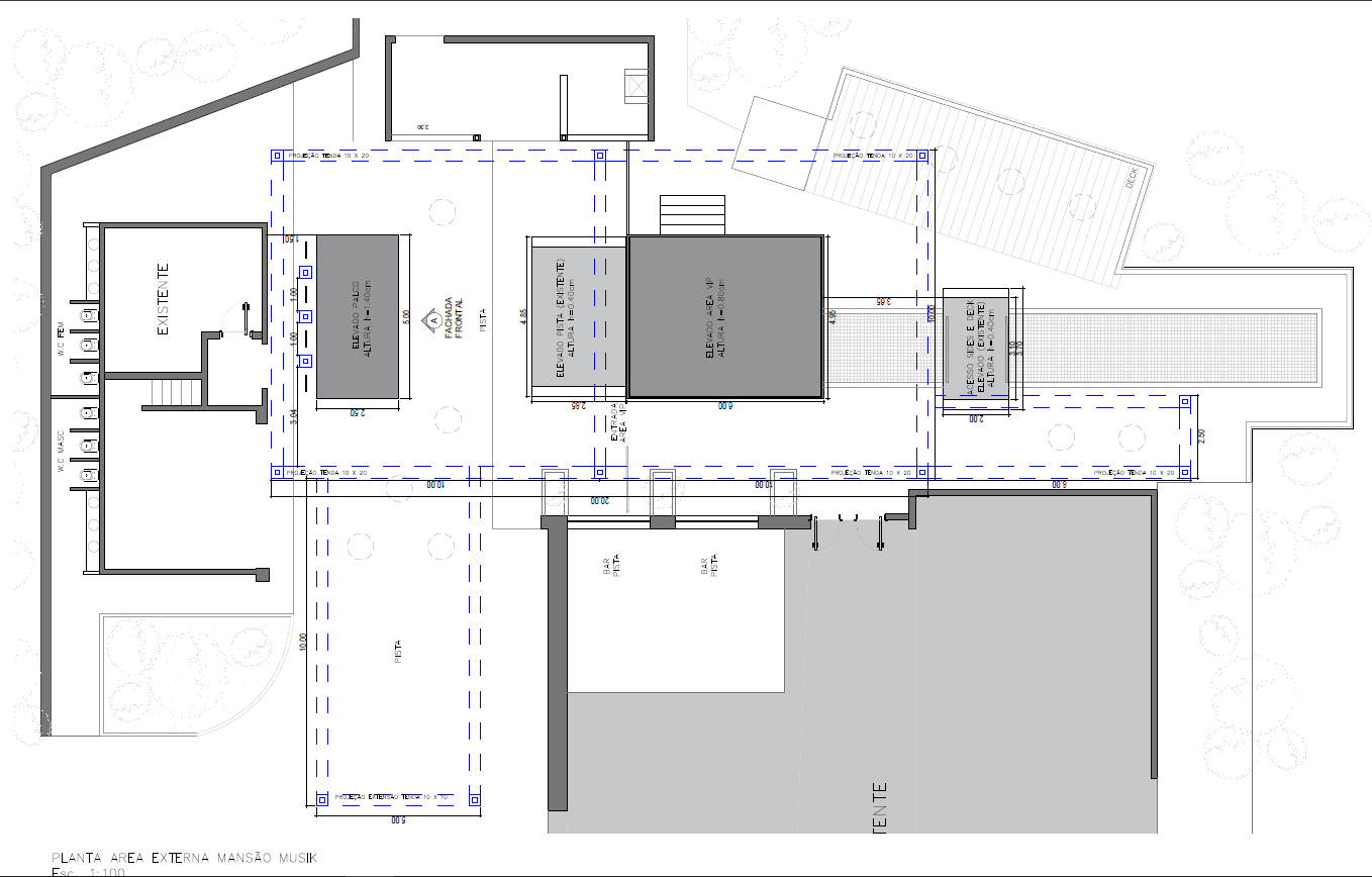 A imagem mostra a planta do projeto que o alumni Leandro Gine fez para a Mansão Musik.